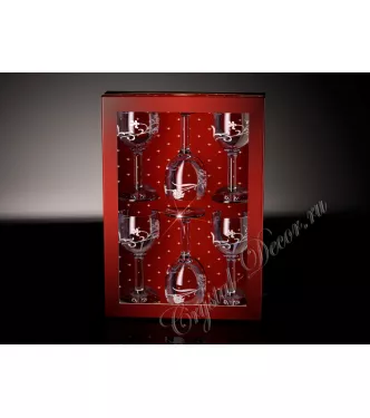 Рюмки Бистро рисунок Изящная ветвь дымка VIP 6 Шт.